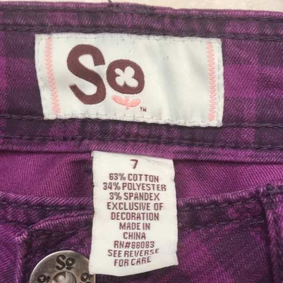 Women’s Size 32 Purple Black Plaid Pants with Whiskering look - Picture 4 of 12